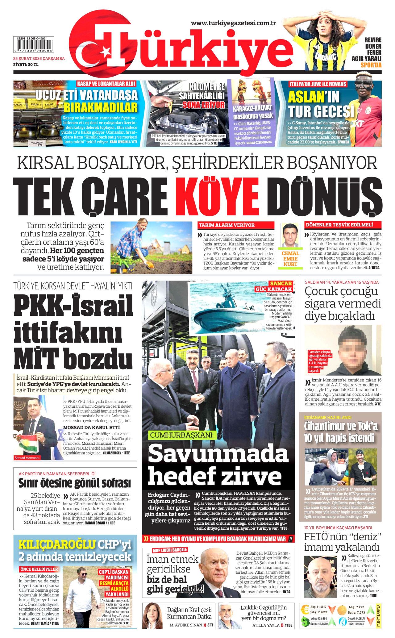 Terörsüz Türkiye'de kritik adım geldi çattı! İşte sürecin kodları... 25 Şubat Çarşamba gazete manşetleri... 6
