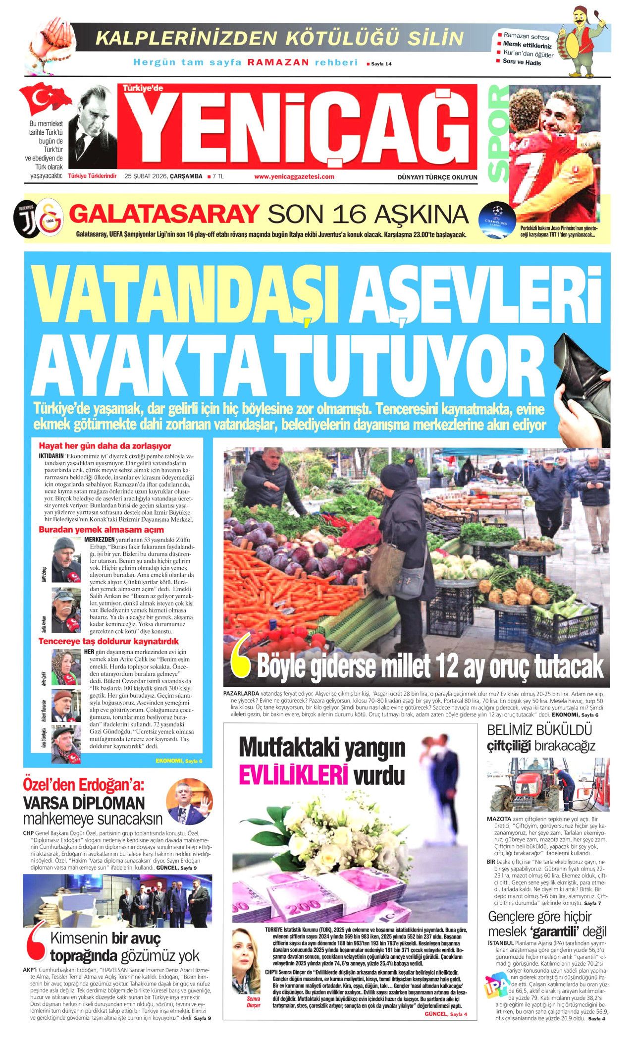 Terörsüz Türkiye'de kritik adım geldi çattı! İşte sürecin kodları... 25 Şubat Çarşamba gazete manşetleri... 14