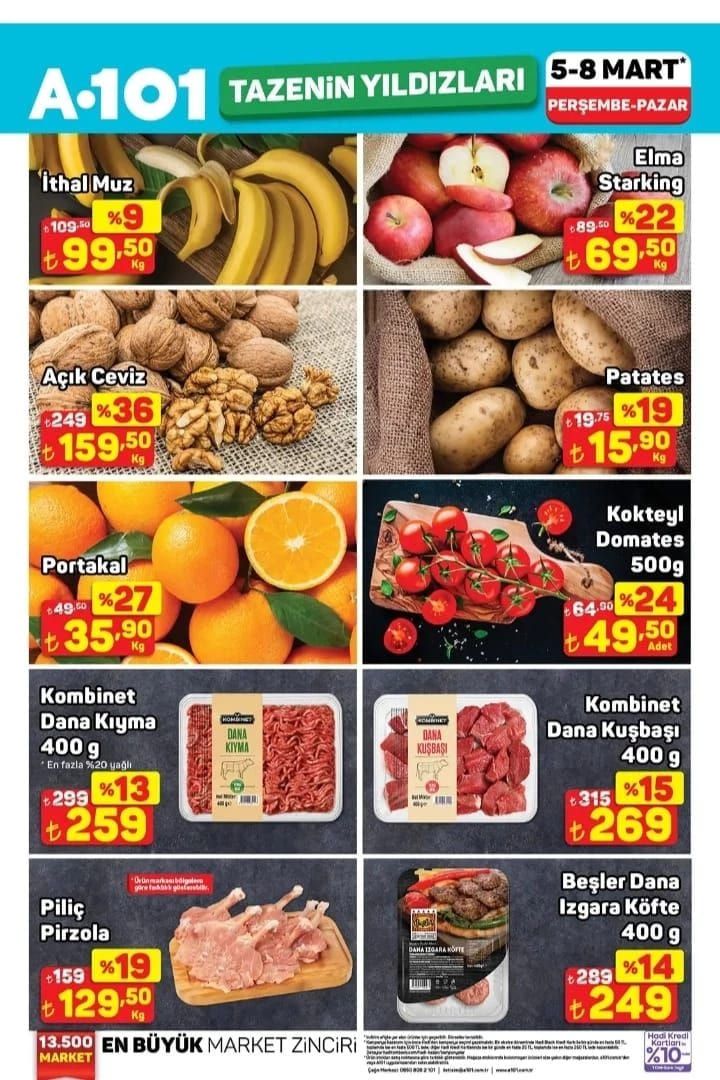A101'de gıdada büyük indirimler! 5-8 Mart arasında geçerli 1