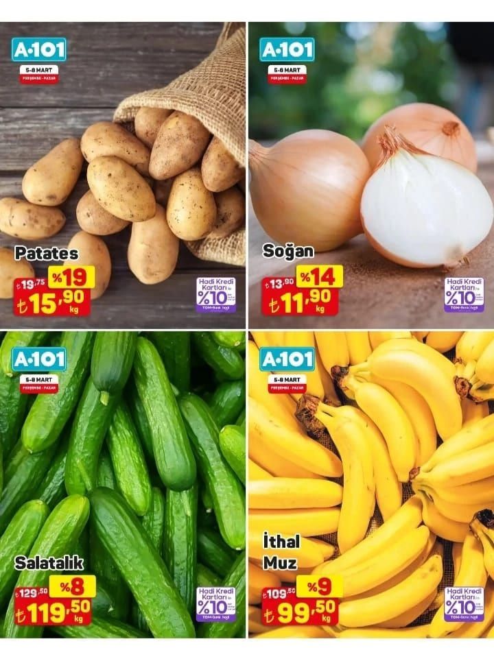 A101'de gıdada büyük indirimler! 5-8 Mart arasında geçerli 5