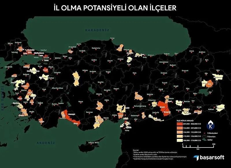 Bu ilçelerde yaşayanlar dikkat! Liste güncellendi: İşte il olma potansiyeli olan ilçeler 67