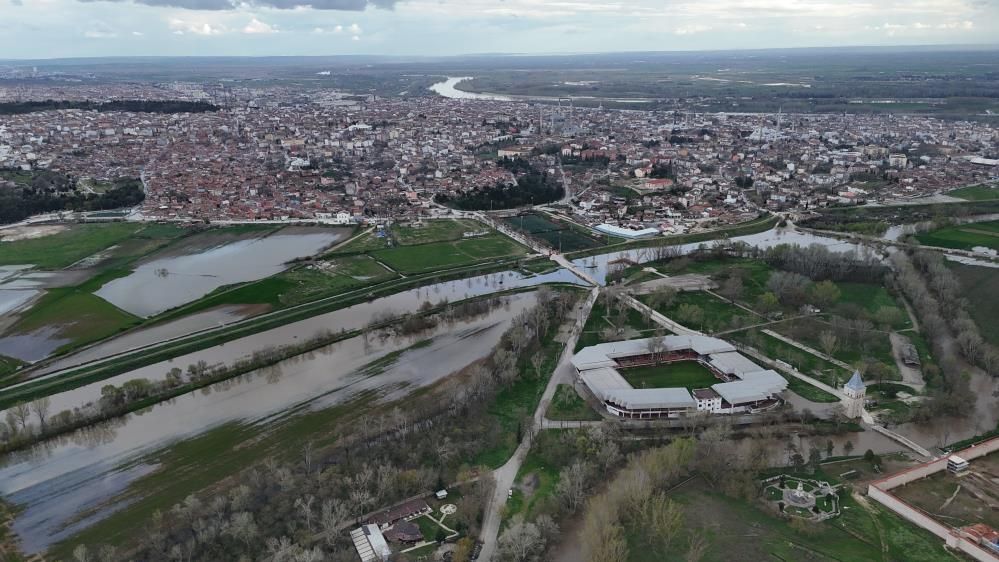 Tunca Nehri taştı, Sarayiçi havadan görüntülendi 1