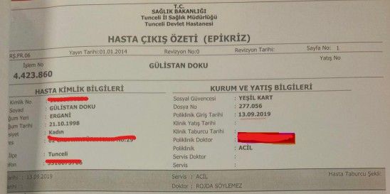Gülistan Doku'nun hastane kayıtları silinmiş: Hastane başvuru kaydı POLNET ekranında var hastane kayıtlarında yok! 7