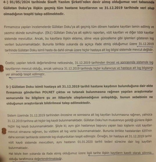 Gülistan Doku'nun hastane kayıtları silinmiş: Hastane başvuru kaydı POLNET ekranında var hastane kayıtlarında yok! 5