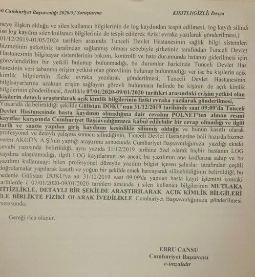 Gülistan Doku'nun hastane kayıtları silinmiş: Hastane başvuru kaydı POLNET ekranında var hastane kayıtlarında yok! 6