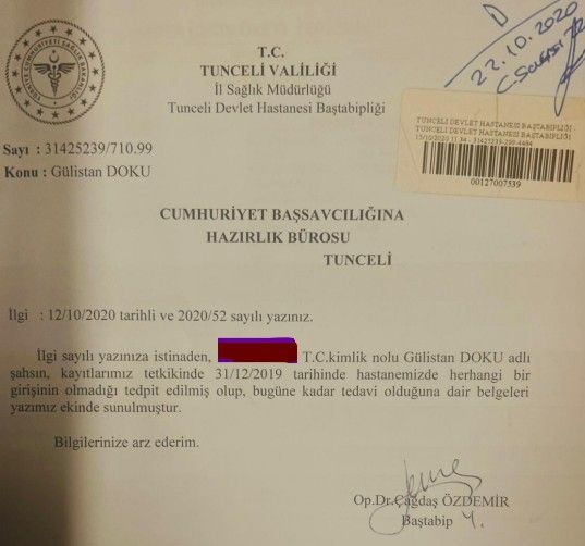 Gülistan Doku'nun hastane kayıtları silinmiş: Hastane başvuru kaydı POLNET ekranında var hastane kayıtlarında yok! 4