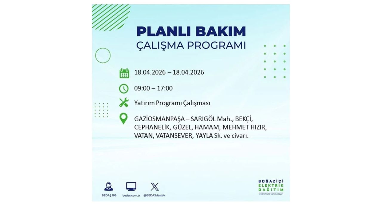 BEDAŞ uyard! İstanbul’da dev kesinti: İşte 18 Nisan İstanbul’da elektrik kesinti yaşanacak ilçeler 10