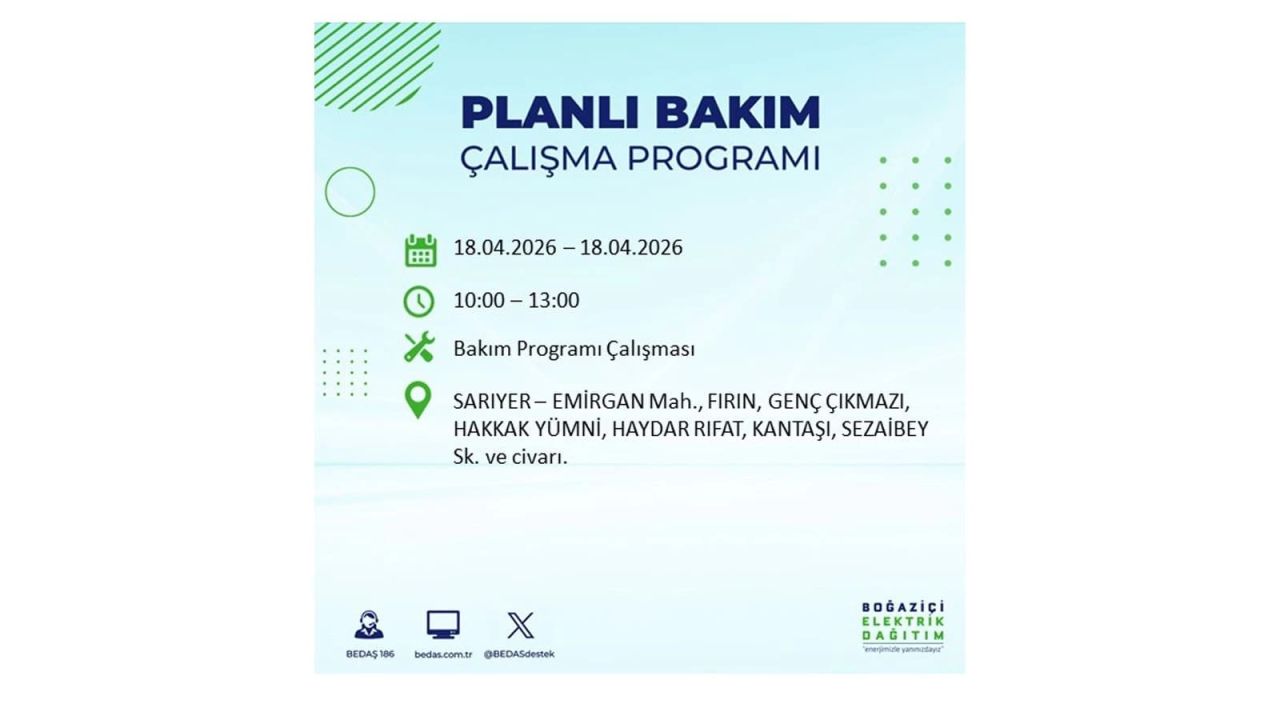 BEDAŞ uyard! İstanbul’da dev kesinti: İşte 18 Nisan İstanbul’da elektrik kesinti yaşanacak ilçeler 13