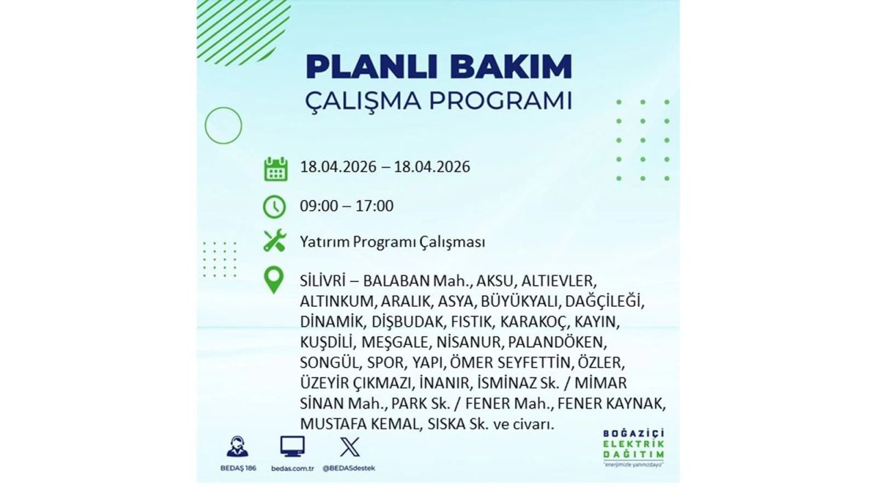BEDAŞ uyard! İstanbul’da dev kesinti: İşte 18 Nisan İstanbul’da elektrik kesinti yaşanacak ilçeler 15