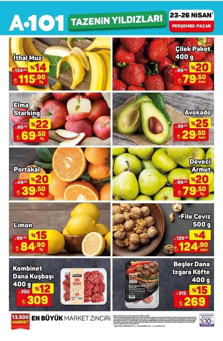 A101 “Hoş Geldin Bahar İndirimi” kataloğu yayımlandı! Ayçiçek yağı, yumurta, toz şeker, dana kıyma, beyaz et ve sebze-meyvede indirim 3