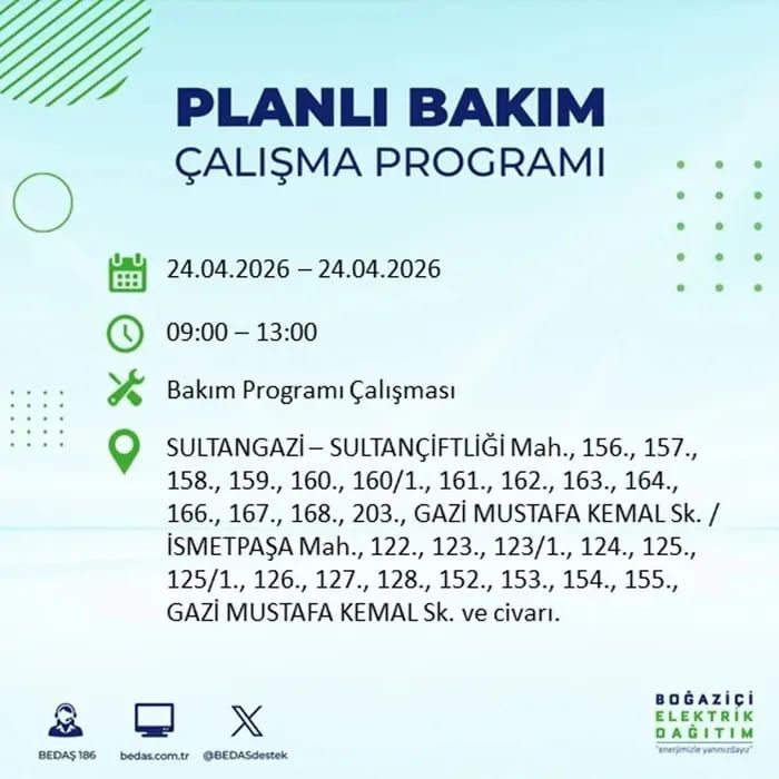 İstanbul'da yaşayanlar dikkat! Birçok ilçede elektrik kesintisi yaşanacak: İstanbul elektrik kesintisi sorgulama 24 Nisan 2026 6