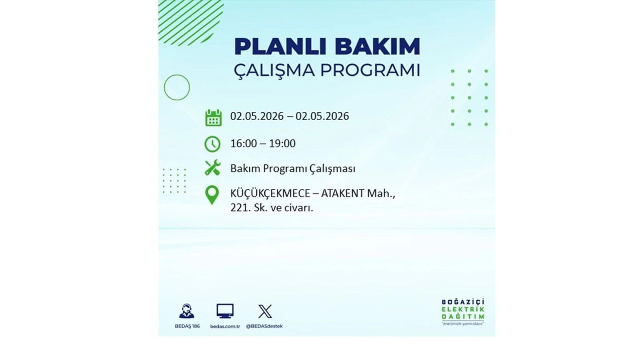 İstanbul’da yarın elektrikler kesilecek! 2 Mayıs ilçe ilçe kesinti listesi 23