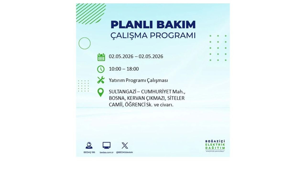 İstanbul’da yarın elektrikler kesilecek! 2 Mayıs ilçe ilçe kesinti listesi 33