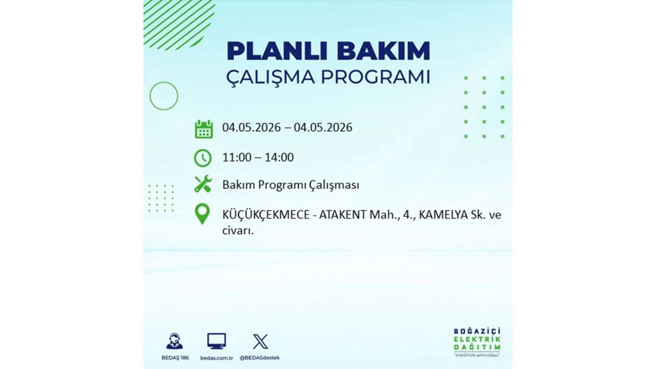 İstanbullular dikkat! Planlı elektrik kesintisi uyarısı 4 Mayıs 2026: İşte etkilenecek bölgeler 9