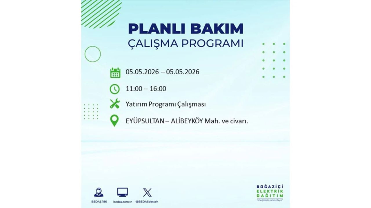 İstanbul’da 5 Mayıs’ta elektrik kesintisi: Hangi ilçelerde, saat kaça kadar? 27