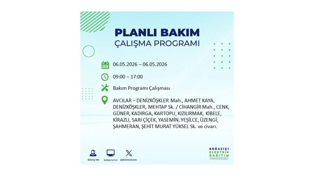 BEDAŞ duyurdu: İşte İstanbul'da 6 Mayıs 2026 elektrik kesintisi yaşanacak ilçeler 4