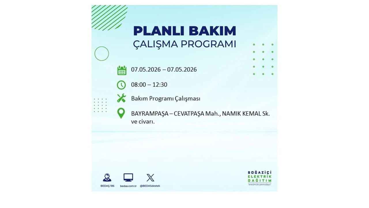 İstanbul'da elektrikler kesilecek: İşte ilçe ilçe liste (7 Mayıs 2026) 15