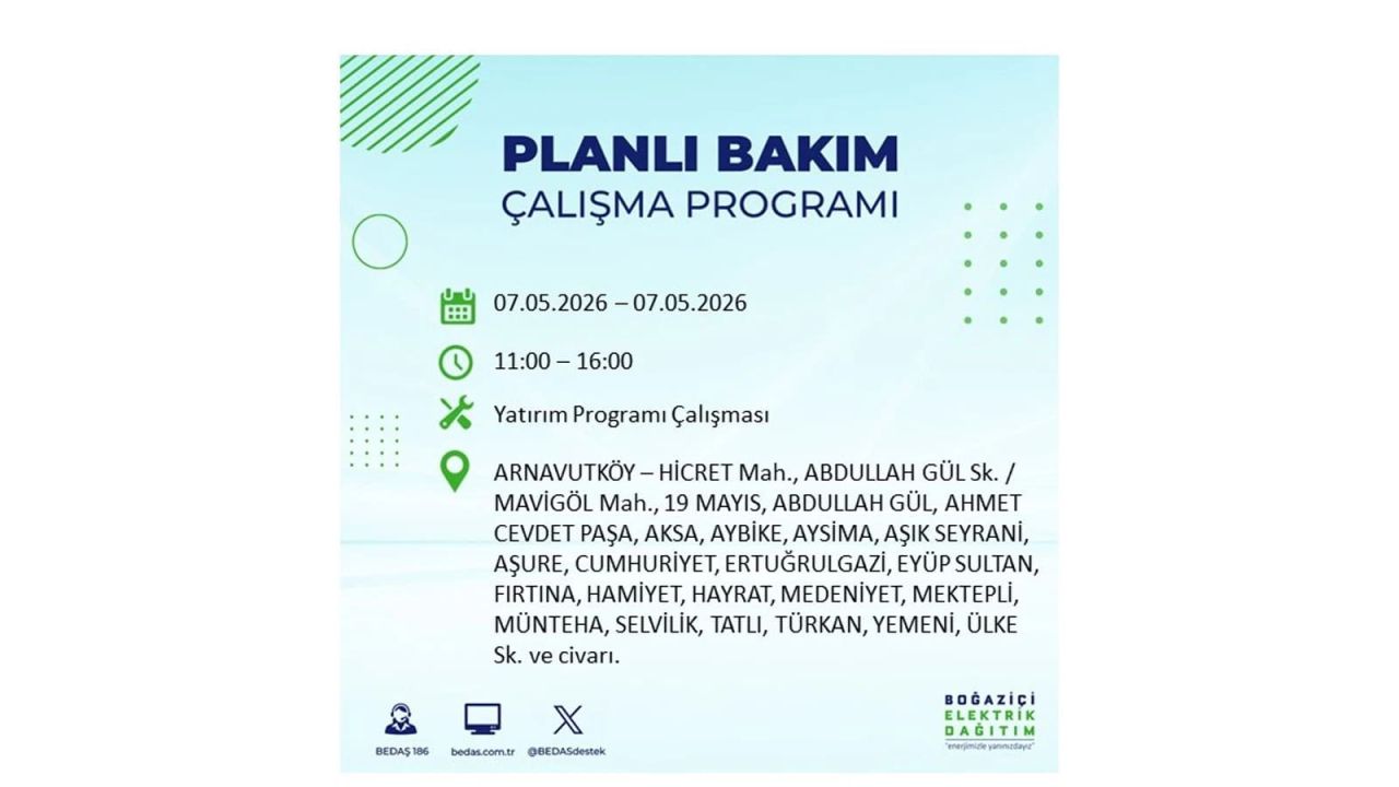 İstanbul'da elektrikler kesilecek: İşte ilçe ilçe liste (7 Mayıs 2026) 2