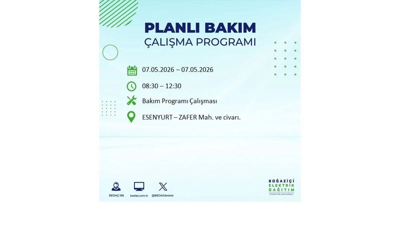 İstanbul'da elektrikler kesilecek: İşte ilçe ilçe liste (7 Mayıs 2026) 23
