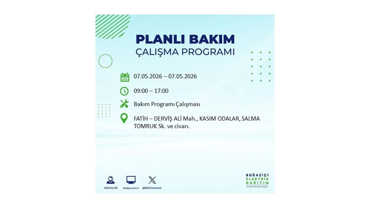 İstanbul'da elektrikler kesilecek: İşte ilçe ilçe liste (7 Mayıs 2026) 27