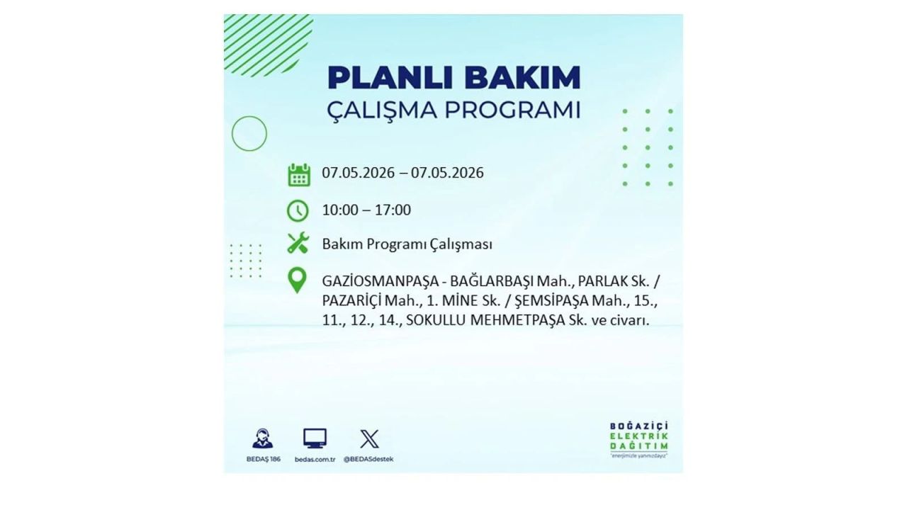 İstanbul'da elektrikler kesilecek: İşte ilçe ilçe liste (7 Mayıs 2026) 29