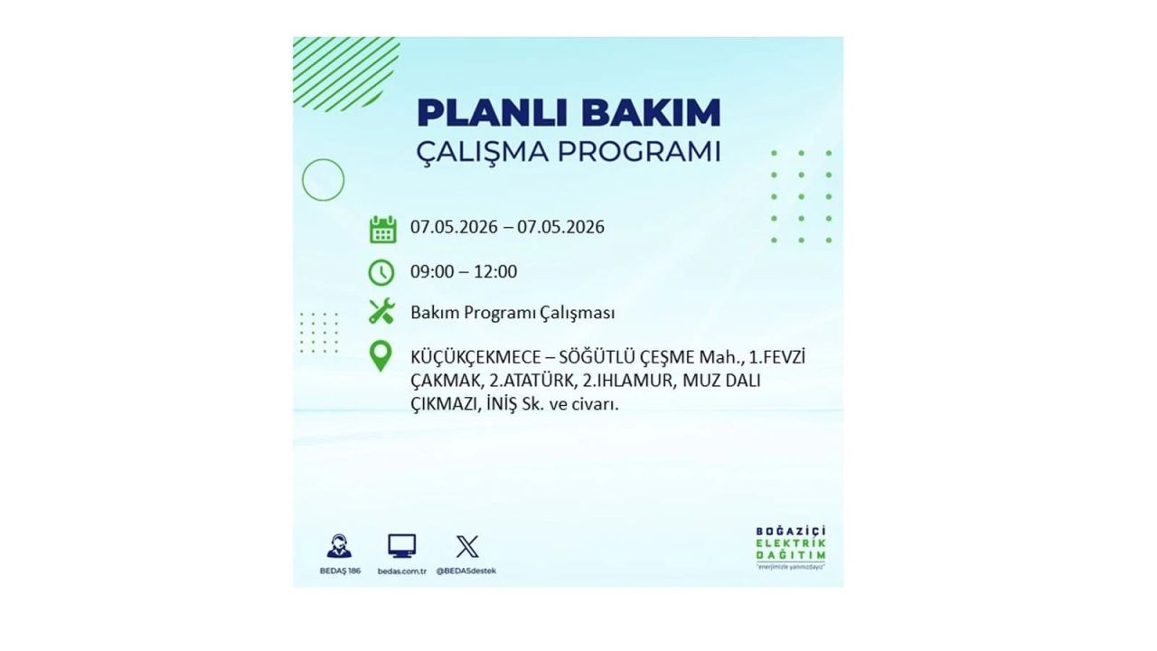 İstanbul'da elektrikler kesilecek: İşte ilçe ilçe liste (7 Mayıs 2026) 31