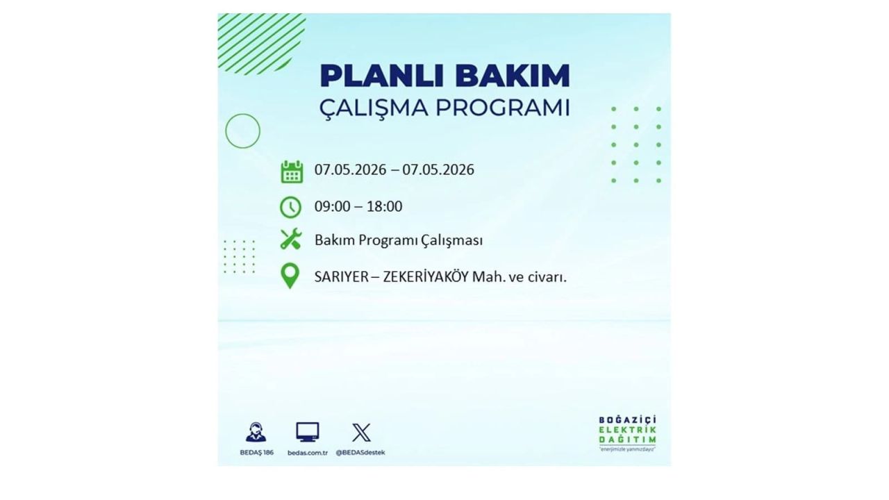 İstanbul'da elektrikler kesilecek: İşte ilçe ilçe liste (7 Mayıs 2026) 35