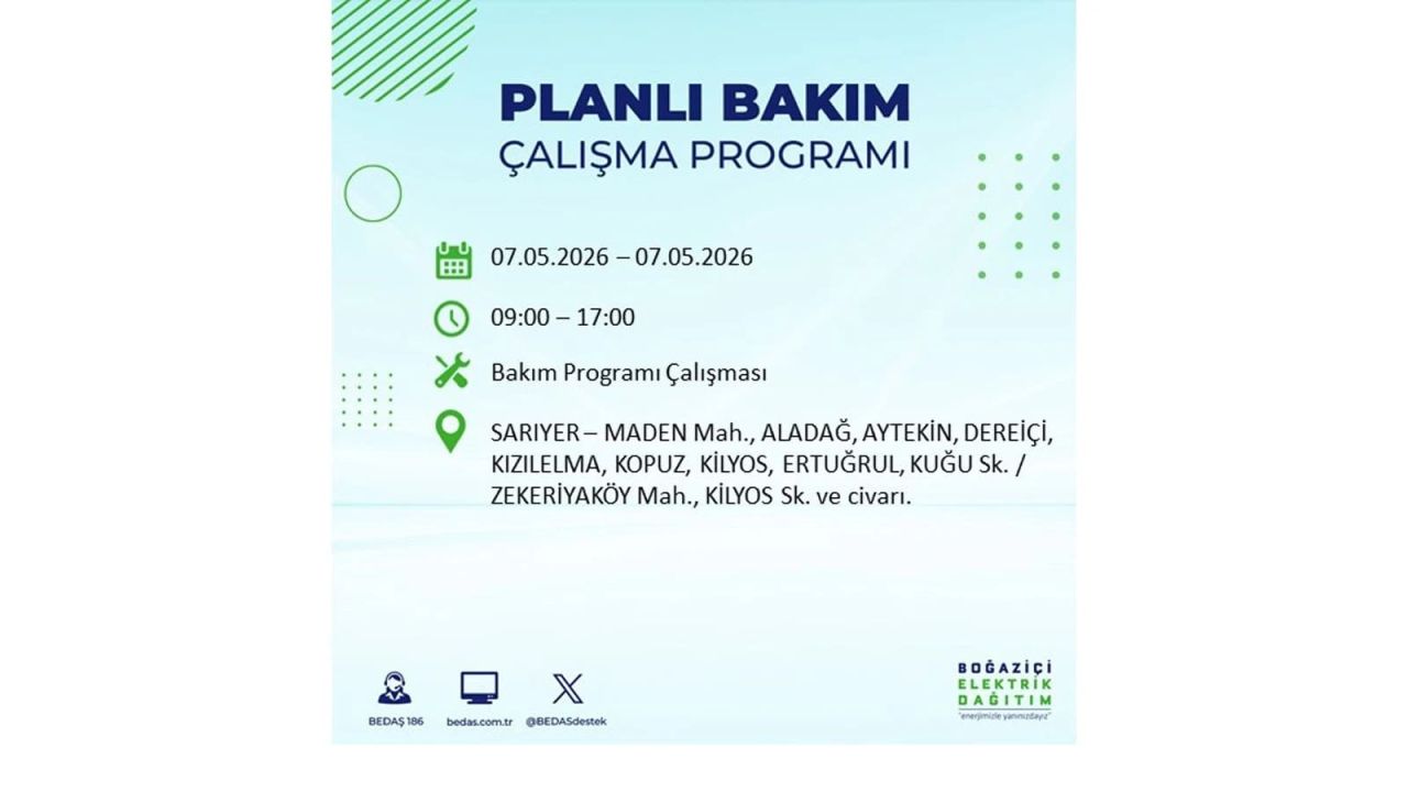 İstanbul'da elektrikler kesilecek: İşte ilçe ilçe liste (7 Mayıs 2026) 36