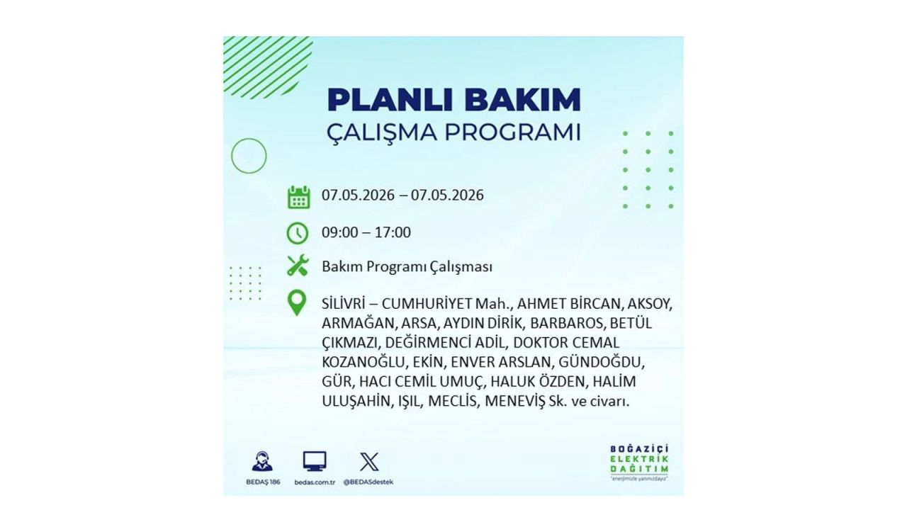 İstanbul'da elektrikler kesilecek: İşte ilçe ilçe liste (7 Mayıs 2026) 38