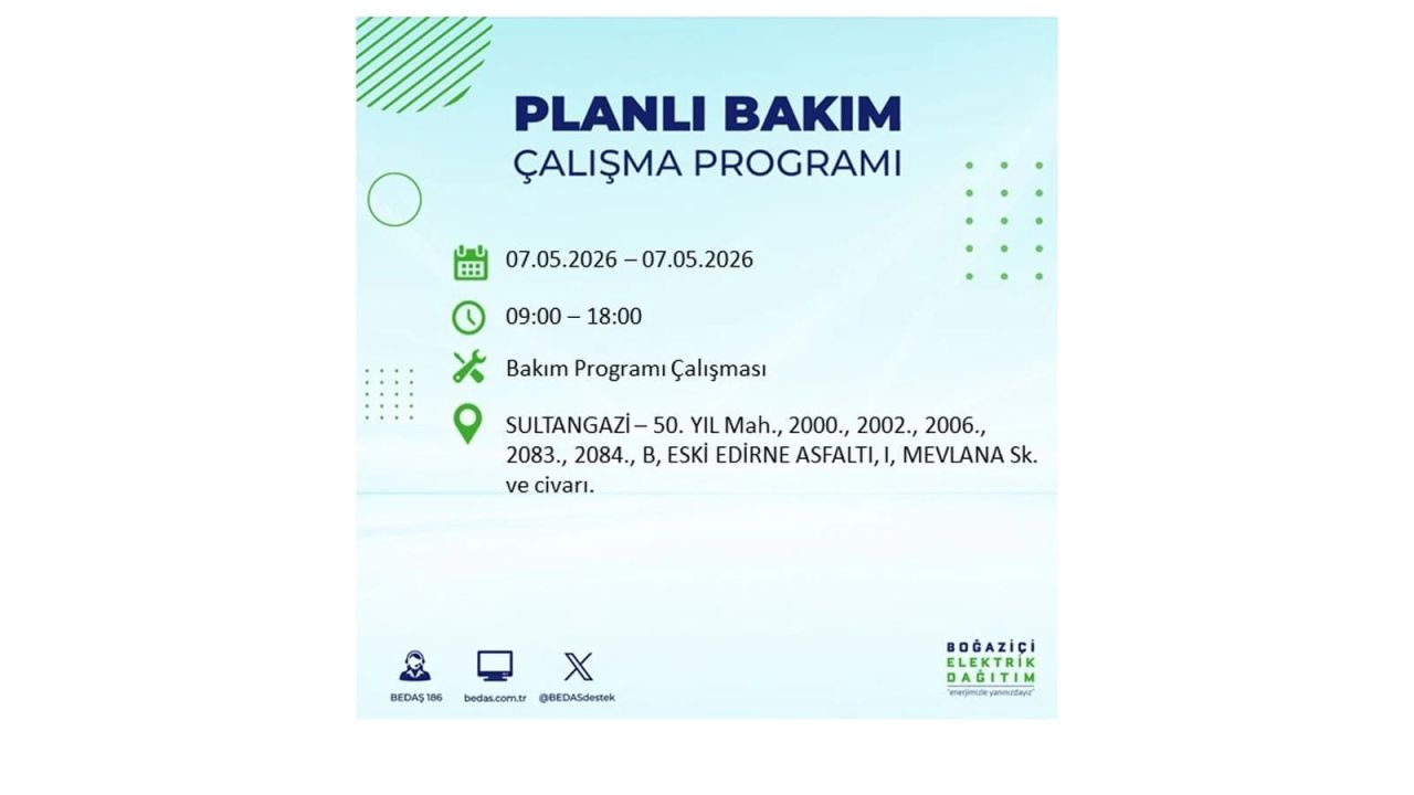 İstanbul'da elektrikler kesilecek: İşte ilçe ilçe liste (7 Mayıs 2026) 44