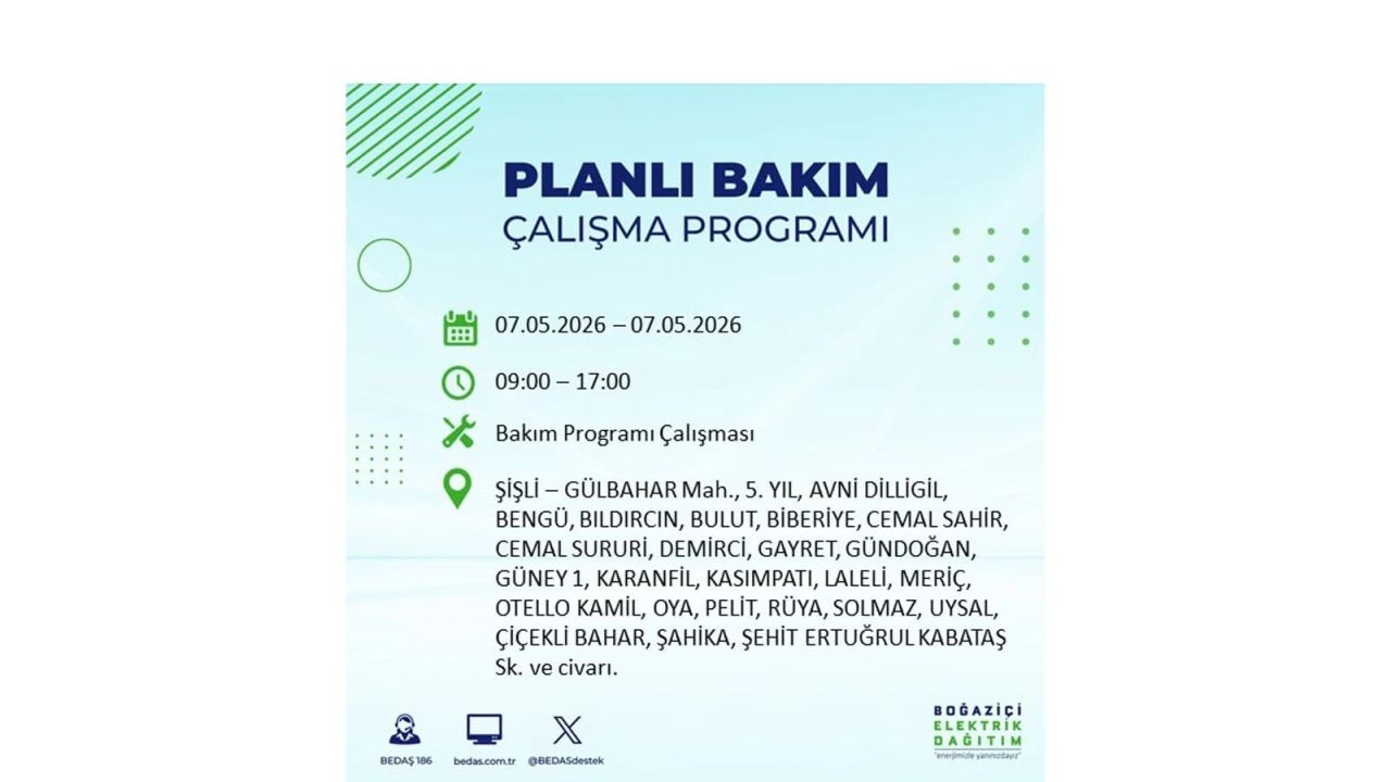 İstanbul'da elektrikler kesilecek: İşte ilçe ilçe liste (7 Mayıs 2026) 47