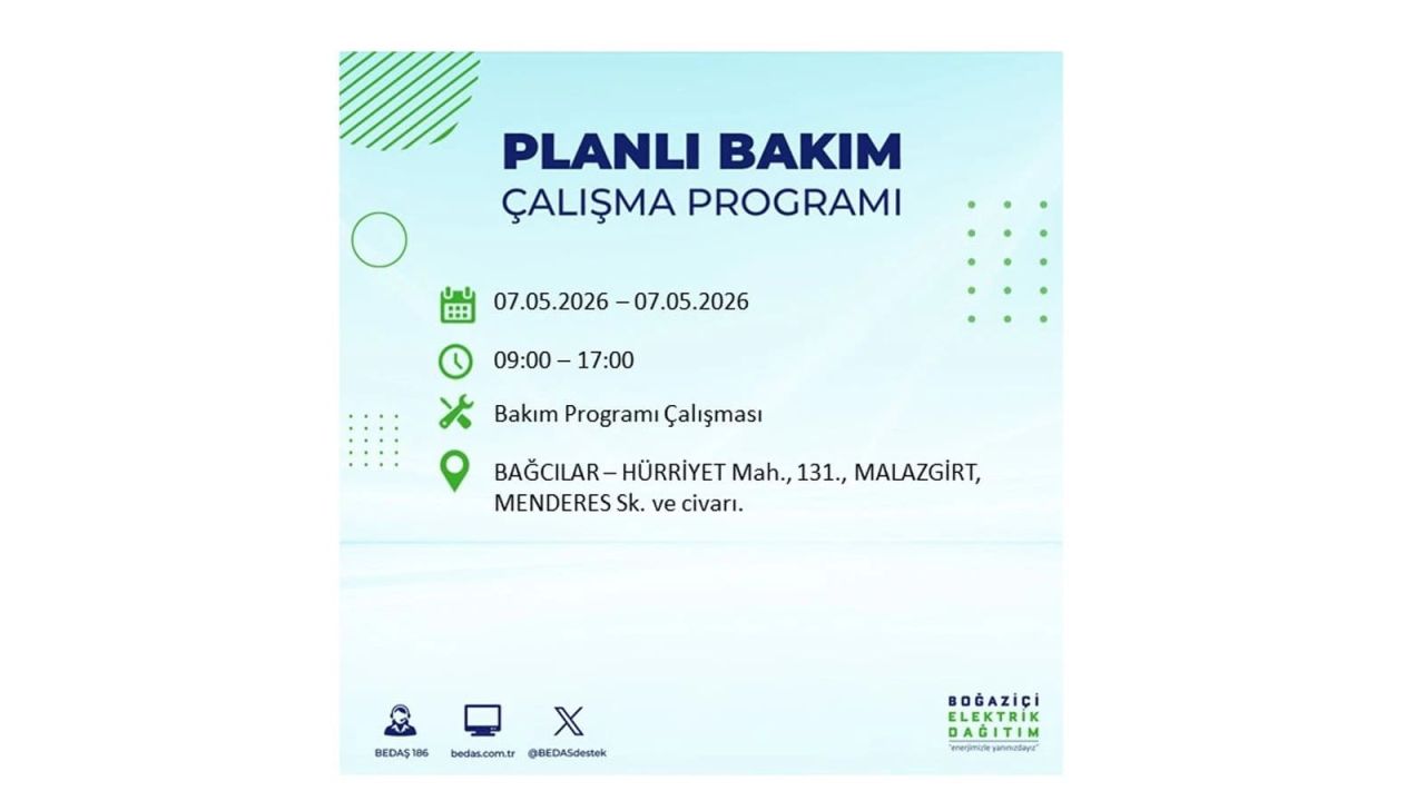 İstanbul'da elektrikler kesilecek: İşte ilçe ilçe liste (7 Mayıs 2026) 5