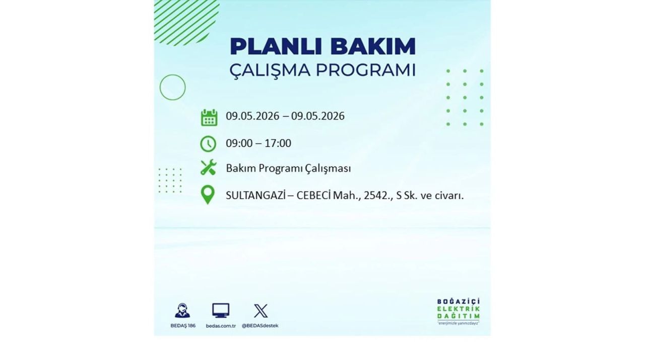 İstanbul’da elektrik kesintisi olacak ilçeler açıklandı! 9 Mayıs 2026 25
