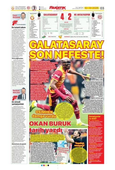 "Dört dörtlük şampiyon!" İşte Galatasaray'ın 26. şampiyonluğu sonrası atılan gazete manşetleri 19