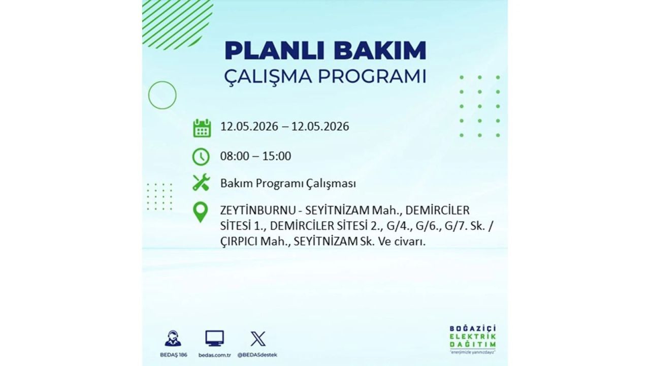 İstanbul'da dev elektrik kesintisi: İşte 12 Mayıs İstanbul elektrik kesintisi olan ilçeler ve mahalleler 1