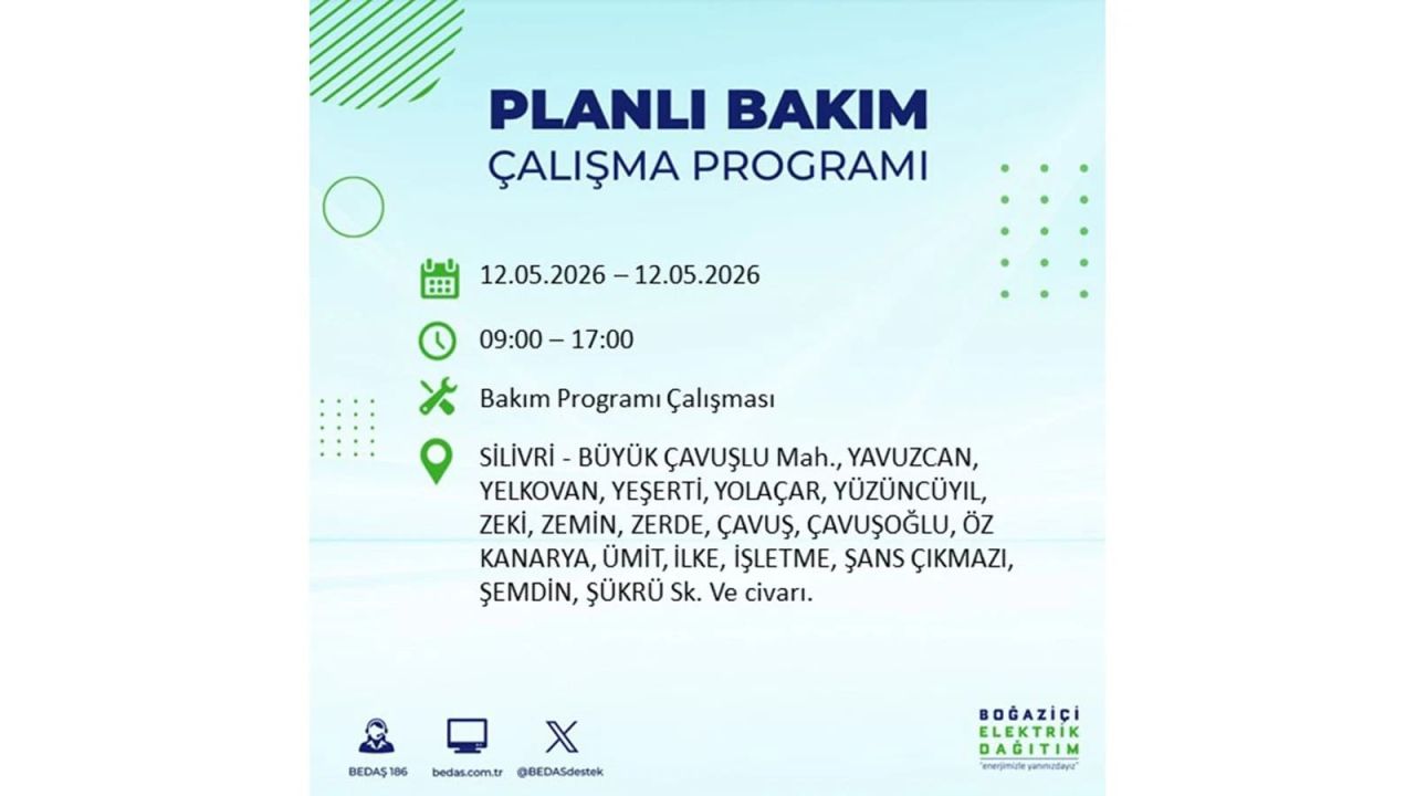 İstanbul'da dev elektrik kesintisi: İşte 12 Mayıs İstanbul elektrik kesintisi olan ilçeler ve mahalleler 11