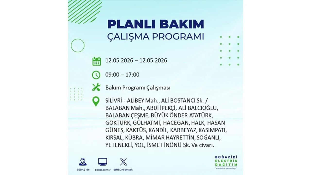 İstanbul'da dev elektrik kesintisi: İşte 12 Mayıs İstanbul elektrik kesintisi olan ilçeler ve mahalleler 18