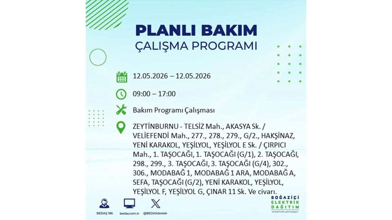 İstanbul'da dev elektrik kesintisi: İşte 12 Mayıs İstanbul elektrik kesintisi olan ilçeler ve mahalleler 2