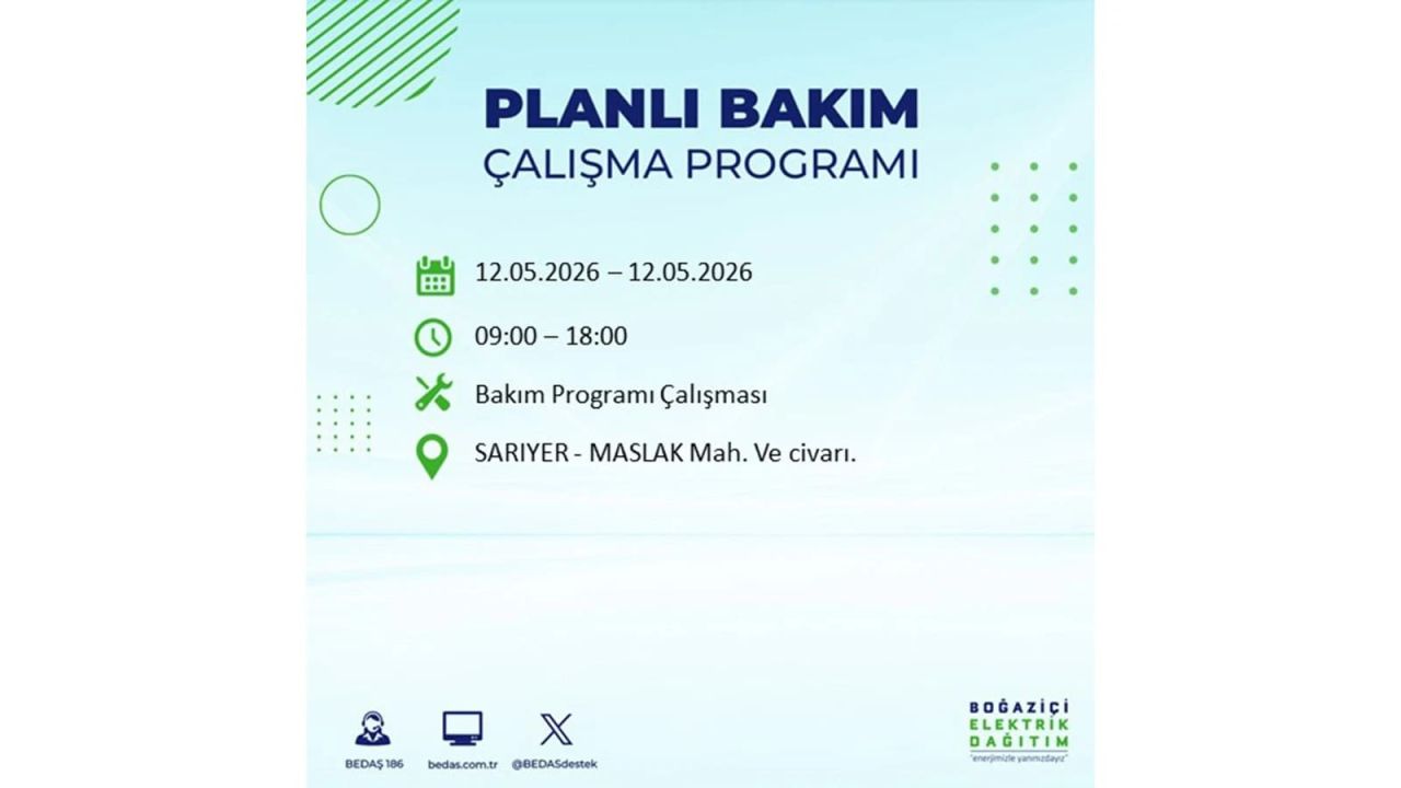 İstanbul'da dev elektrik kesintisi: İşte 12 Mayıs İstanbul elektrik kesintisi olan ilçeler ve mahalleler 22