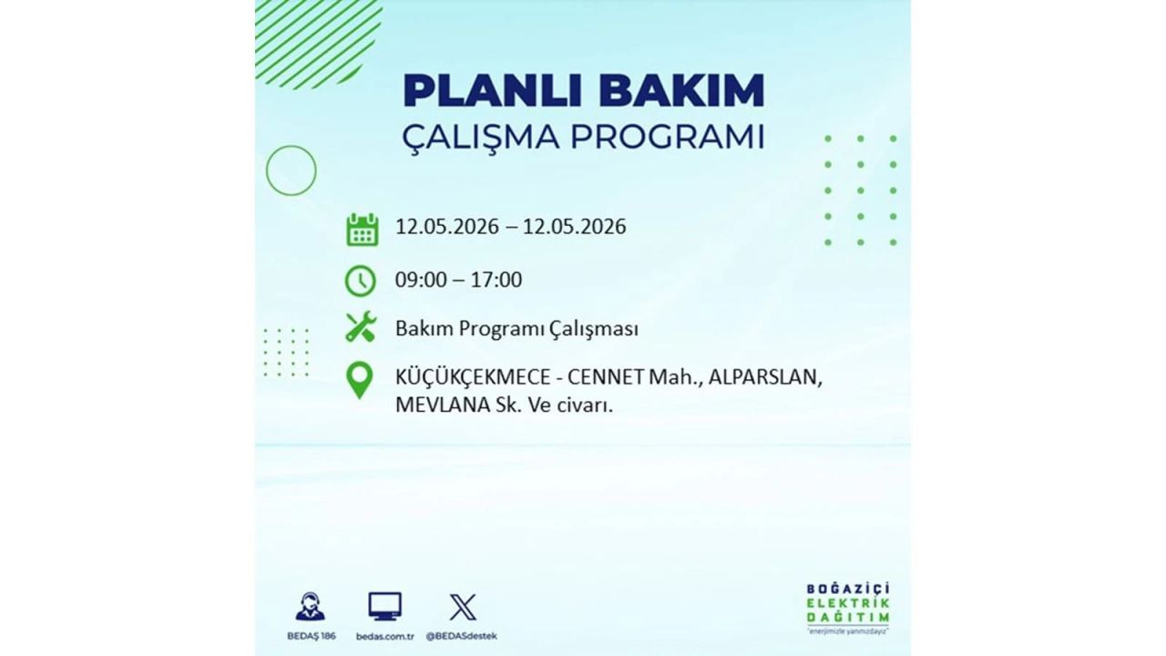 İstanbul'da dev elektrik kesintisi: İşte 12 Mayıs İstanbul elektrik kesintisi olan ilçeler ve mahalleler 30