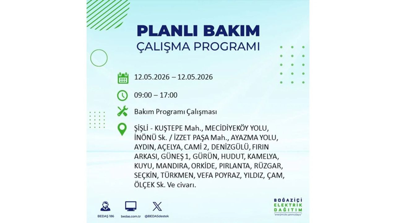 İstanbul'da dev elektrik kesintisi: İşte 12 Mayıs İstanbul elektrik kesintisi olan ilçeler ve mahalleler 4
