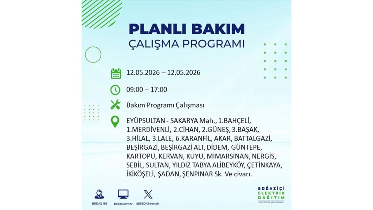 İstanbul'da dev elektrik kesintisi: İşte 12 Mayıs İstanbul elektrik kesintisi olan ilçeler ve mahalleler 43
