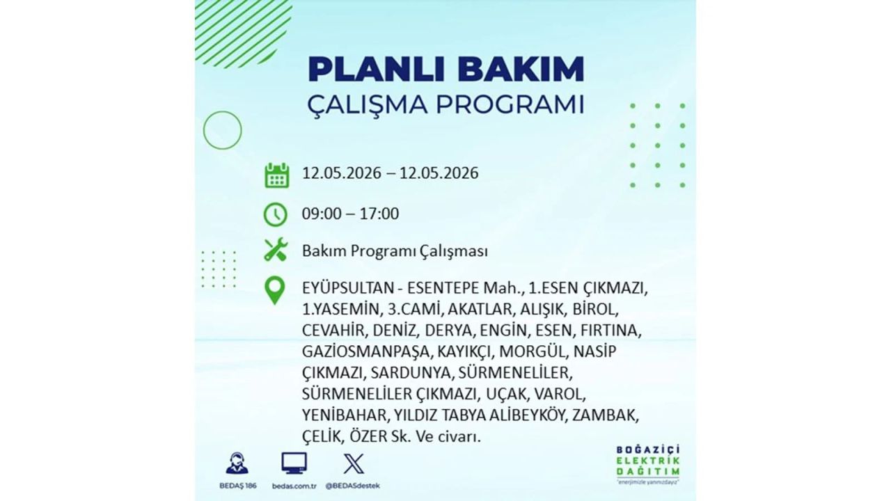 İstanbul'da dev elektrik kesintisi: İşte 12 Mayıs İstanbul elektrik kesintisi olan ilçeler ve mahalleler 44