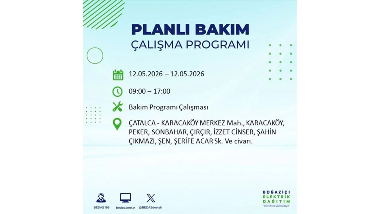 İstanbul'da dev elektrik kesintisi: İşte 12 Mayıs İstanbul elektrik kesintisi olan ilçeler ve mahalleler 52