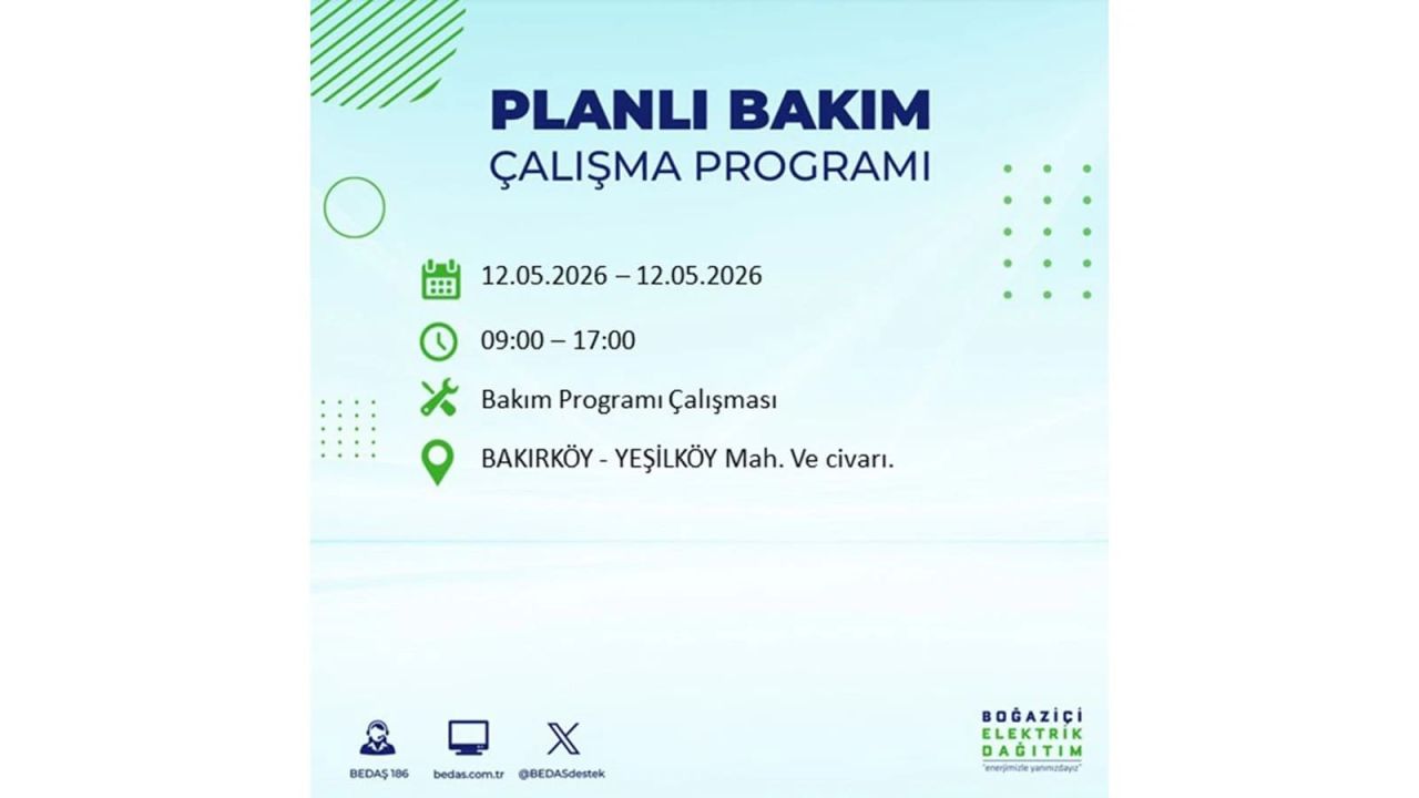 İstanbul'da dev elektrik kesintisi: İşte 12 Mayıs İstanbul elektrik kesintisi olan ilçeler ve mahalleler 59