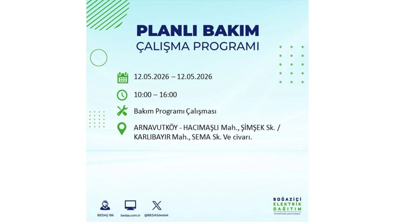 İstanbul'da dev elektrik kesintisi: İşte 12 Mayıs İstanbul elektrik kesintisi olan ilçeler ve mahalleler 75