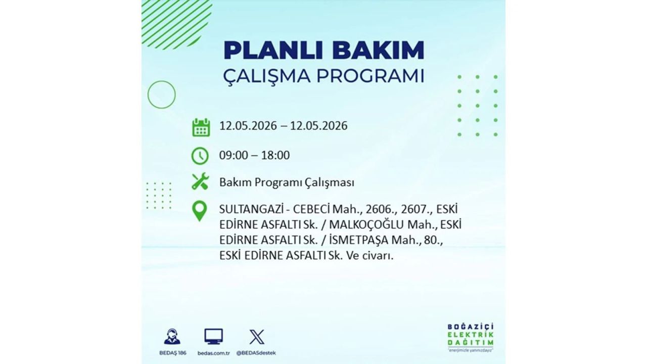 İstanbul'da dev elektrik kesintisi: İşte 12 Mayıs İstanbul elektrik kesintisi olan ilçeler ve mahalleler 8