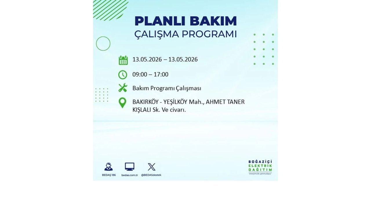 13 Mayıs’ta İstanbul’da Elektrik Kesintisi: Etkilenecek İlçeler Belli Oldu 16