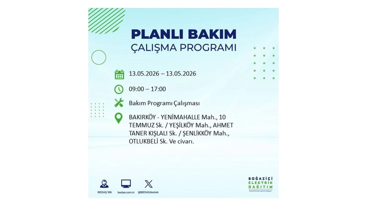 13 Mayıs’ta İstanbul’da Elektrik Kesintisi: Etkilenecek İlçeler Belli Oldu 17