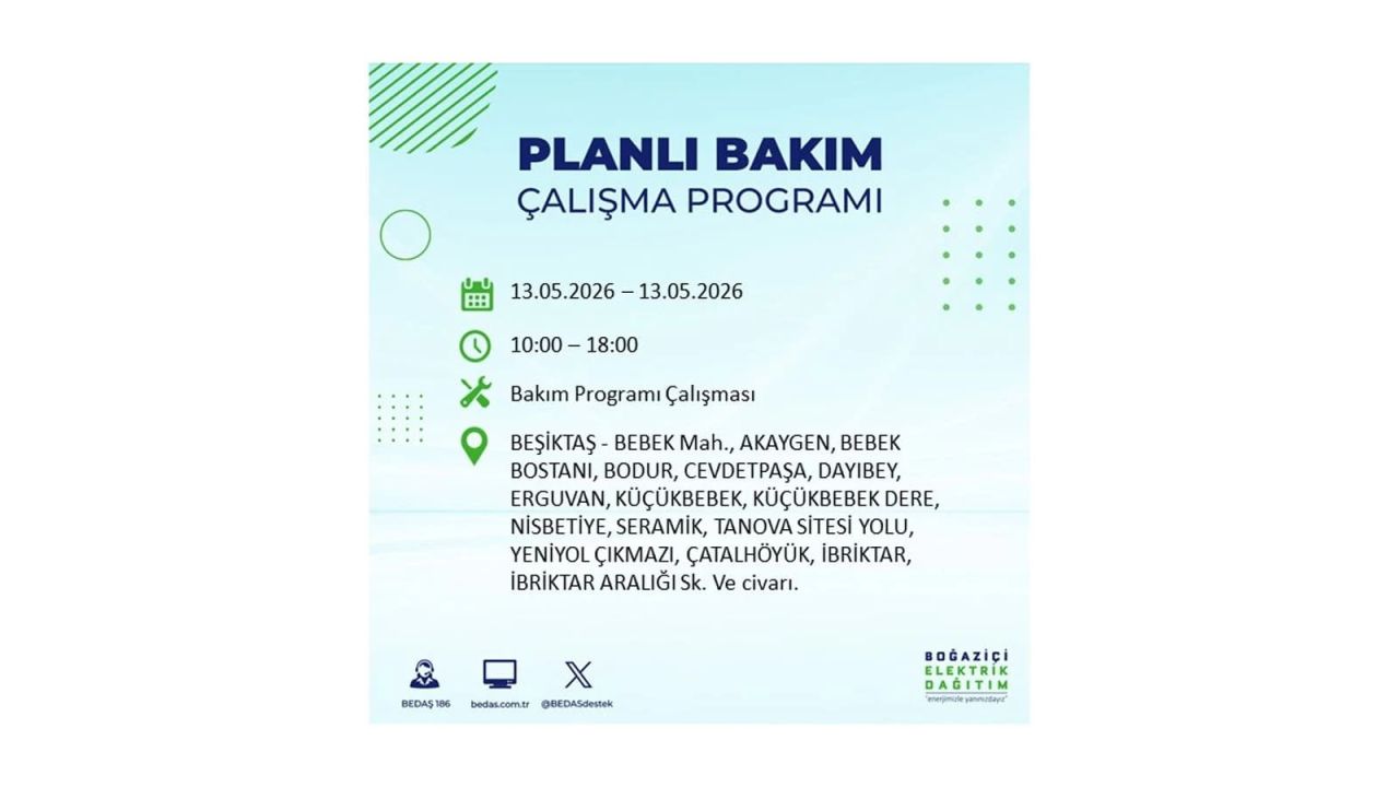 13 Mayıs’ta İstanbul’da Elektrik Kesintisi: Etkilenecek İlçeler Belli Oldu 18